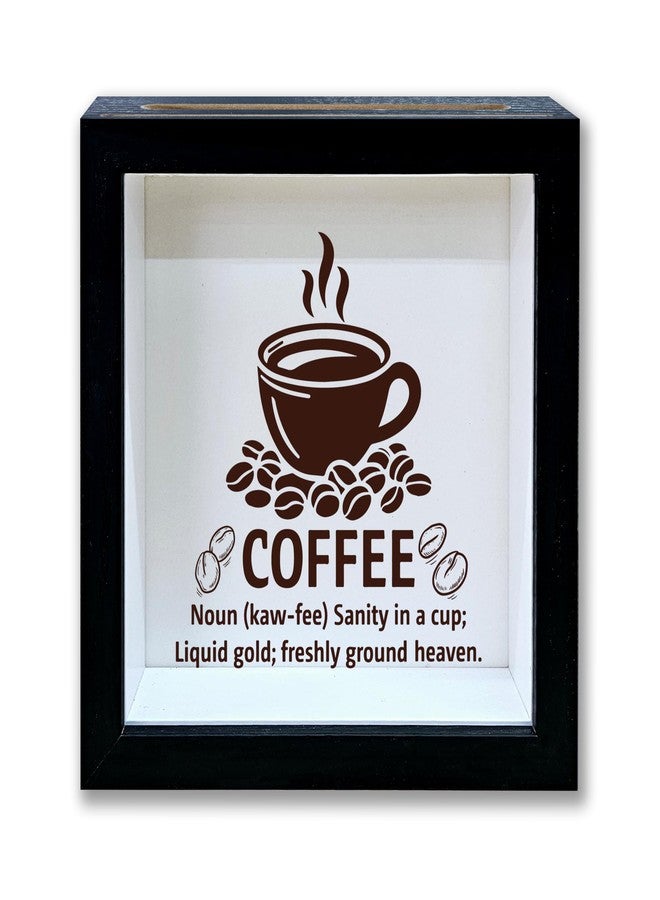 Mueddur Coffee Lover Shadow Box Frame, Travel Keepsake Box with Slot, Coffee Definition Themed Travel Memory Box, Adventure Memory Box Gifts for Coffee Lover, Decorative Wooden Box for Coffee Station-17 - Image 1